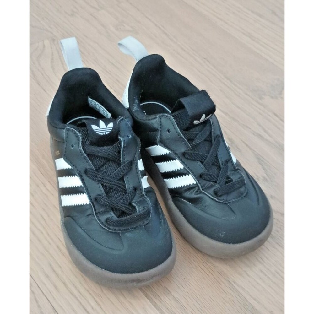 Adidas VL Court 3.0 CF I Toddler Sneakers Black Gum Sole Sz 8K Skateboarding